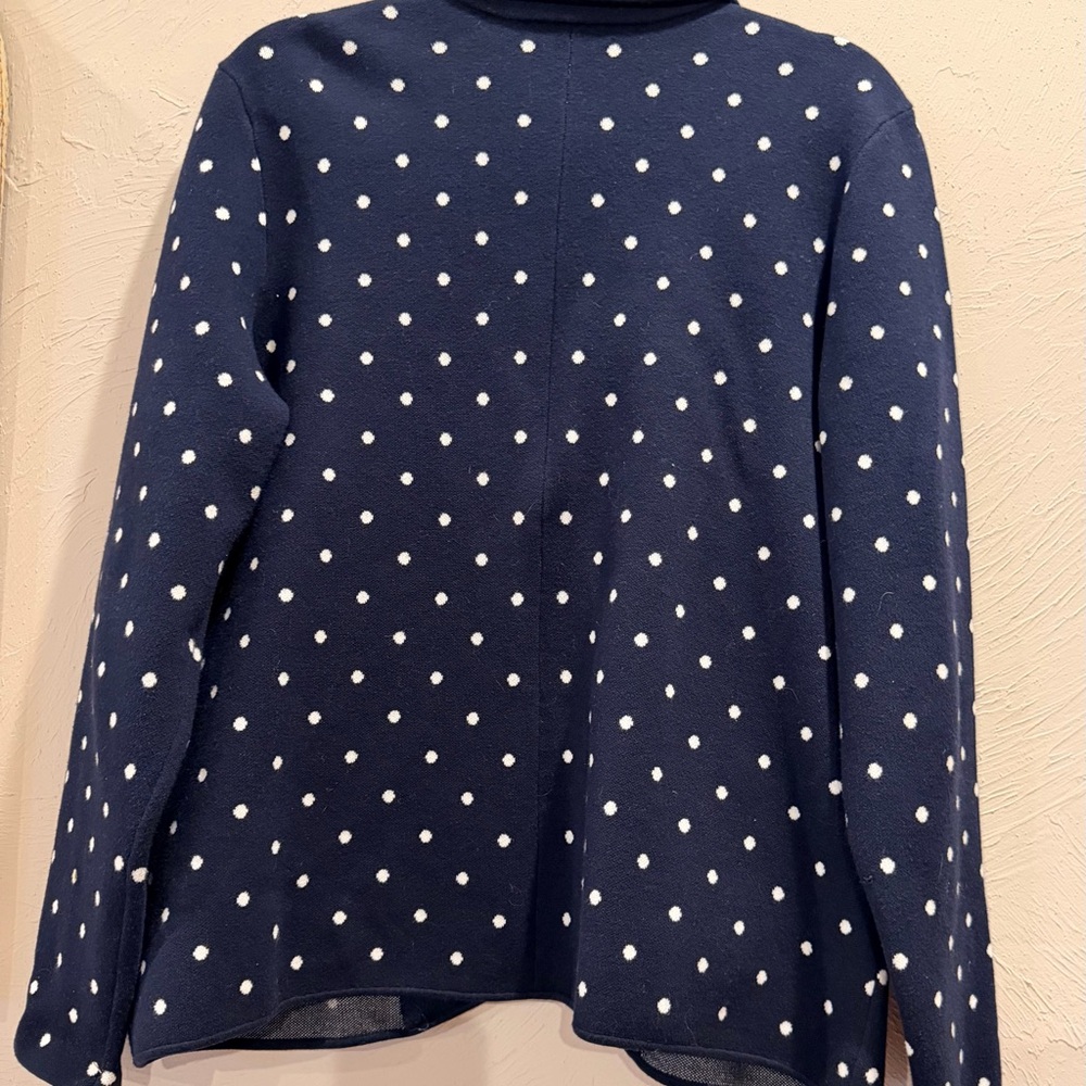 Navy Polka Dot Women's Blazer - Picture 4 of 9